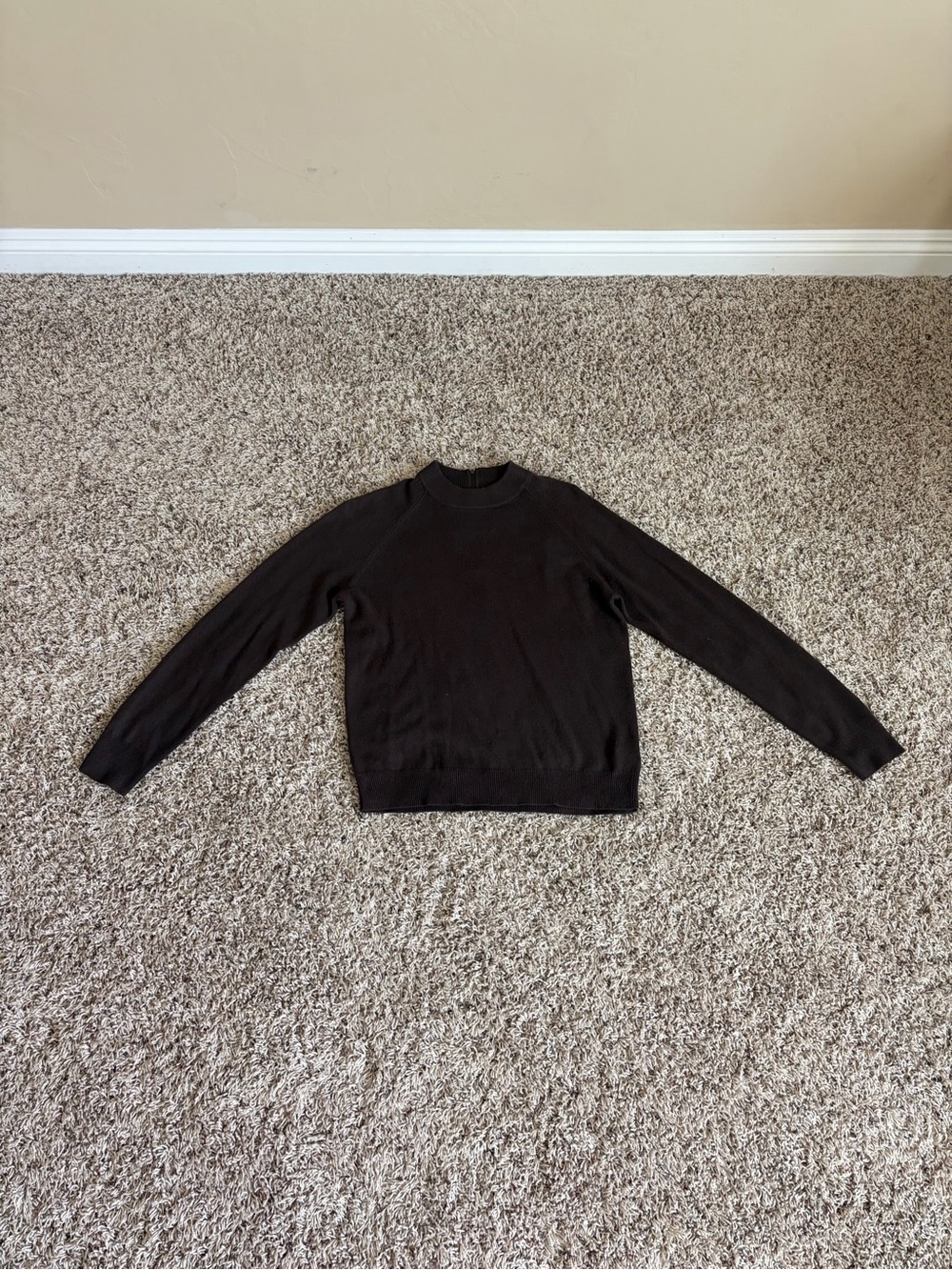 Women’s Whitestag Classic Black mock turtleneck chocolate brown Sweater small